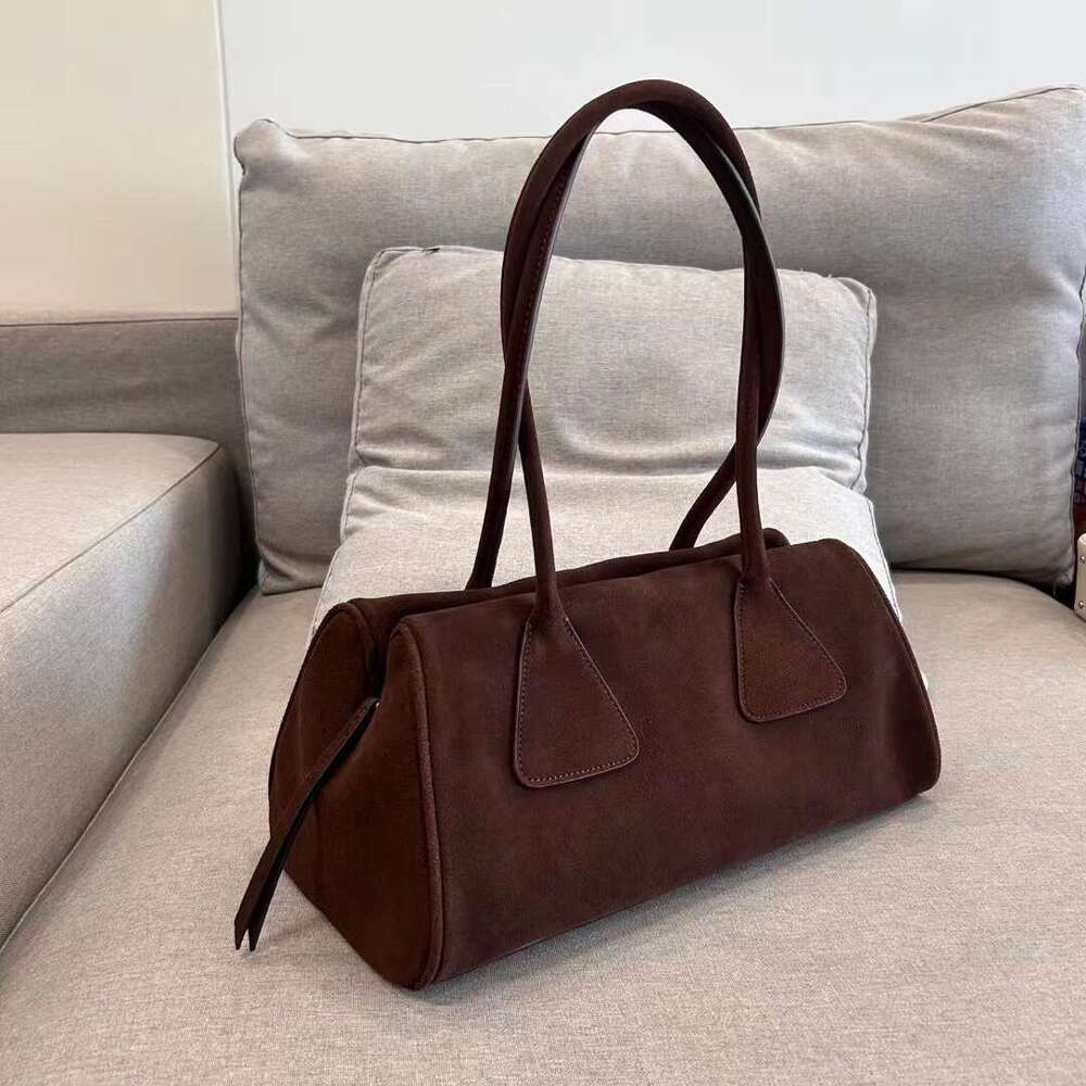 Mm Women's Bags Single Shoulder Armpit Baguette New Suede Pillow Premium French Triangle Genuine Leather Women's Bag
