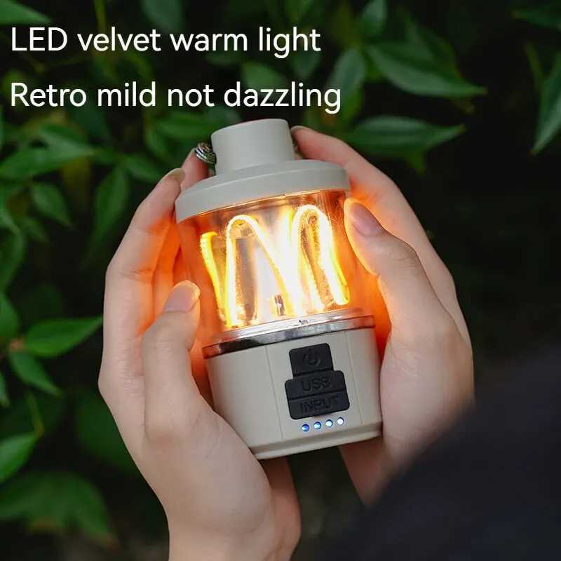Portable COB Warm Camping Lights Strong LED Lantern Flashlight Rechargeable Outdoor Emergency Fishing Tents Tungsten Lamp M251115