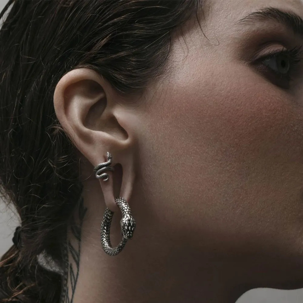 Casvort 2 PCS Arrival 316 Stainless Steel Snake Ear Lobe Cuff Ear Plug Hanger Piercing Expander Body Jewelry for Women 250408