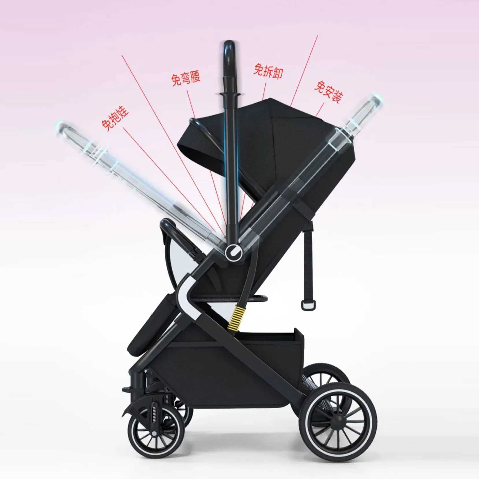 Exploring the lightweight and foldable baby stroller alongside the overloaded baby stroller with large sleep shadows X250415