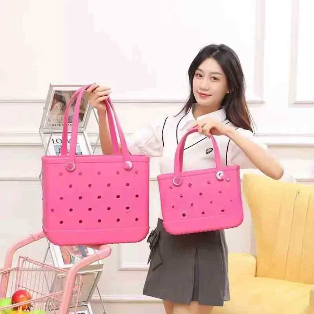 Fashion beach burger bag womens large EVA beach basket summer outdoor picnic handbag hole waterproof handbag pet bag W250415