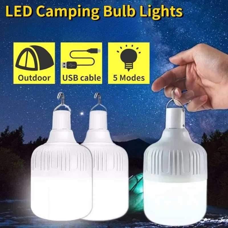 20W 40W 80W 100W USB Rechargeable Camping LED Night Light Portable Outdoor Camping Lantern Lights with Hook Emergency LED Lamp M251115