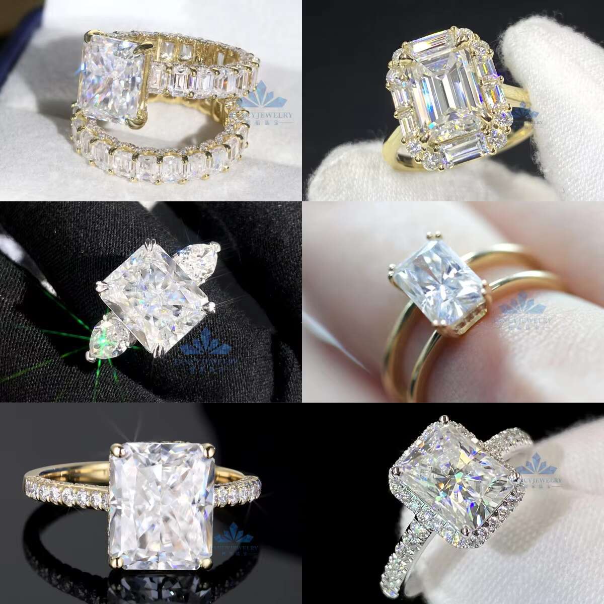 IGI GIA Certified HPHT CVD Lab Grown 3CT Radiant Diamond Ring 18K 14K Real Gold Jewelry Engagement Wedding Ring for Women Man