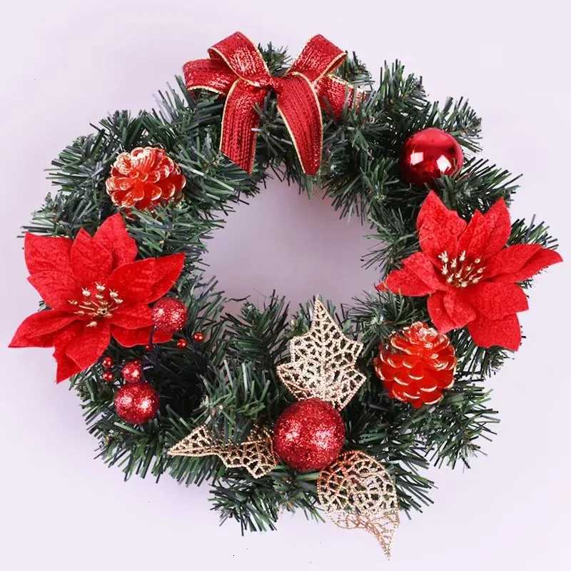 2025 Christmas Wreath Front Door Wreath with Lights Vintage Farm Wreath With Pine Cones Fall For Thanksgiving Xmas Decor 40/30cmM251115