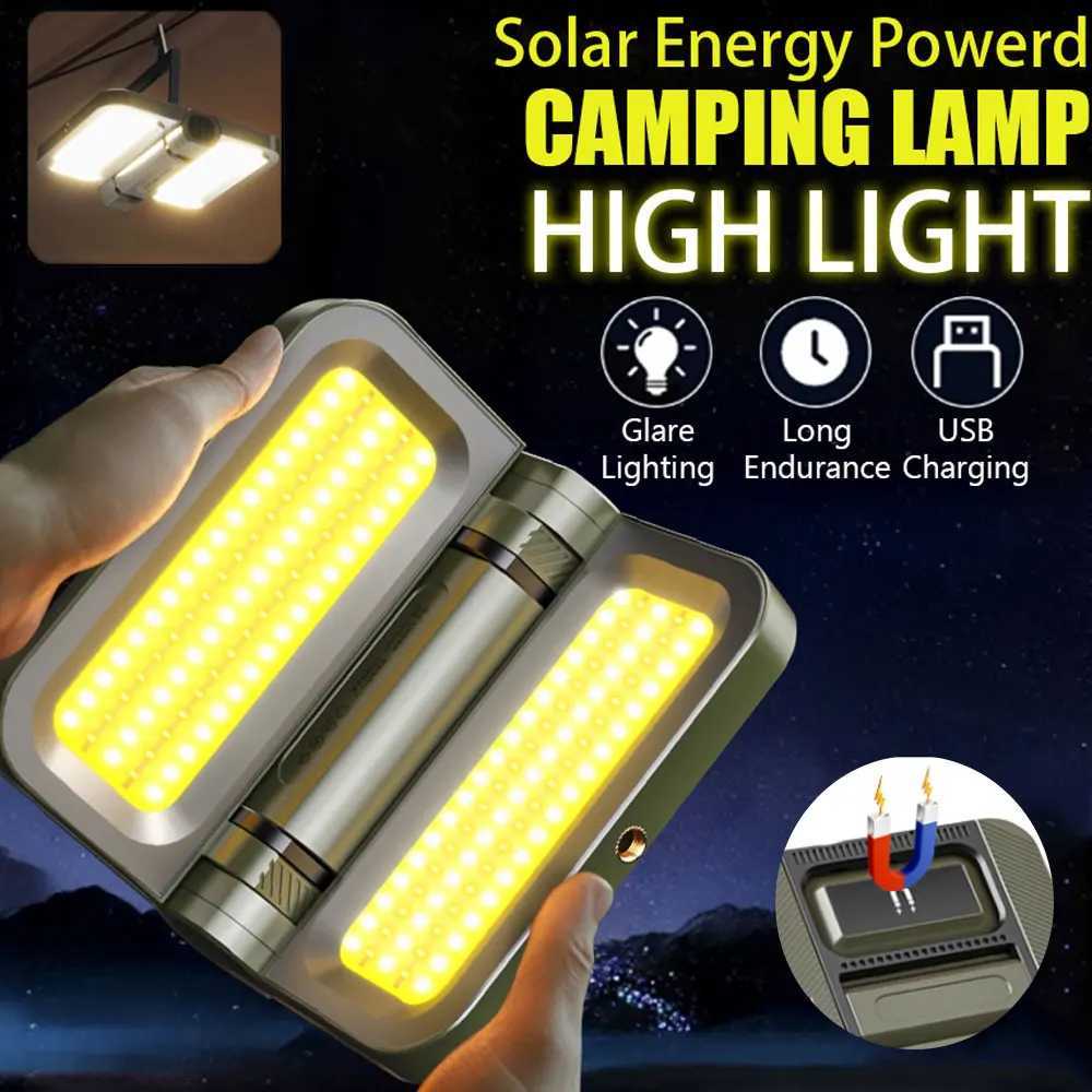 Super Bright Solar Energy Powerd Camping Light 2000LM Built-in 5000mAh Battery Rechargeable Lamp Tent Lantern With Hook M251115