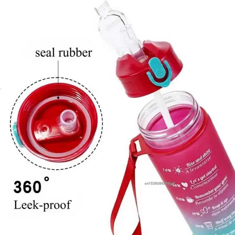800ML Large Capacity Sports Water Bottle Leak Proof Plastic Drinking Cup With Scale Suitable For Travel Fitness LeakproofW251114