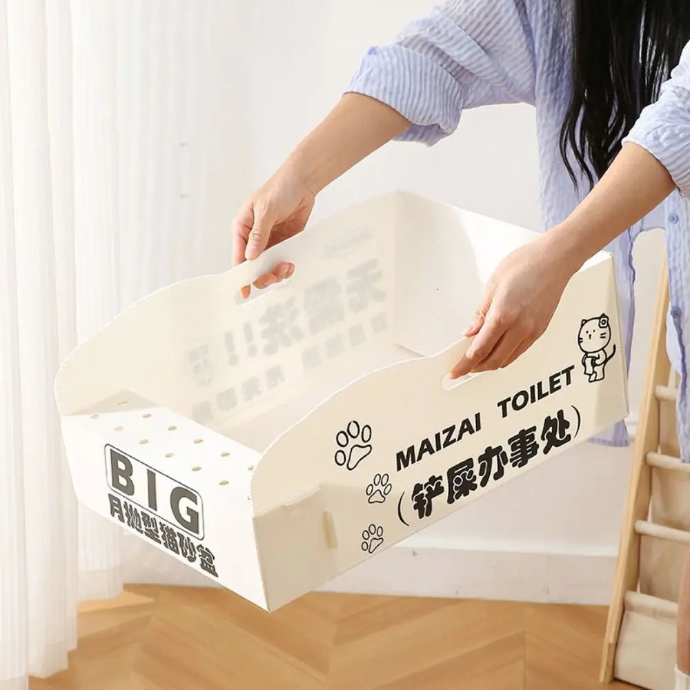 Convenient Foldable Pet Cat Litter Box Waterproof Disposable Cat Litter Tray PP Large Size Cat Toilet Outdoor 250414