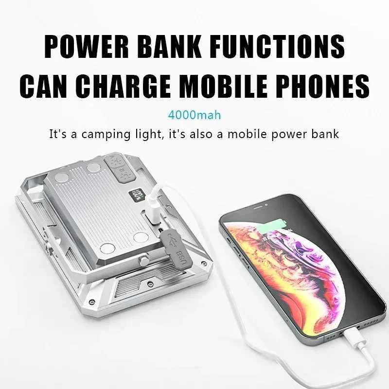 LED Camping Tent Light Rechargeable Searchlight High Power Outdoor Emergency Lighting Waterproof Portable Hanging Night Lamps M251115