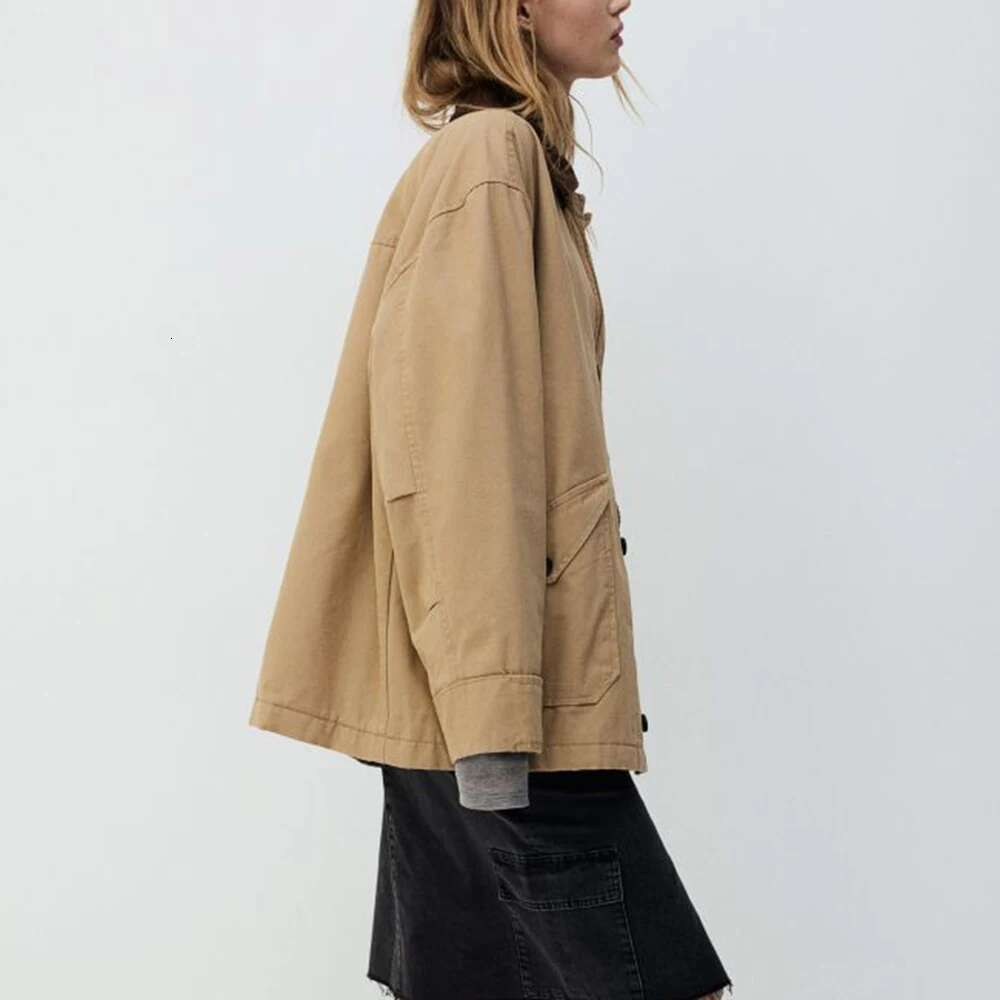 Designer Clothes TWOTWINSTYLE Solid Spliced Pockets Minimalist Jackets For Women Lapel Long Sleeve Patchwork Buttons Casual Coat Female Fashion