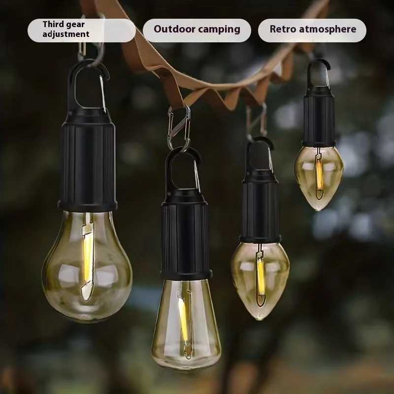 LED Camping Hanging Lanterns Portable Camping Tent Light Rechargeable Outdoor Waterproof Hiking Fishing Emergency Bulb with Hook M251115