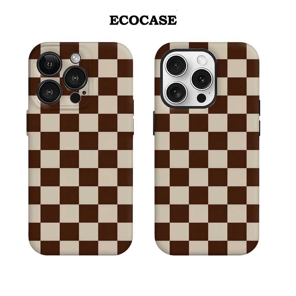 Brown and Beige Checkerboard IPhone17 Must-Haves Phone Case for IPhone 17 16 15 14 13 12 11 Pro Max Plus Double-layer Back Cover H251115
