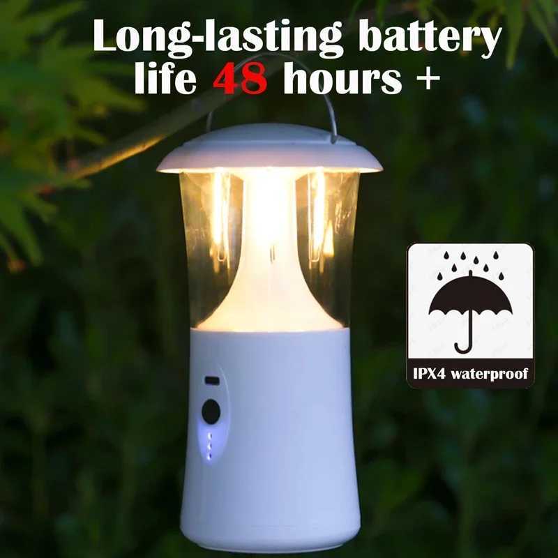 Vintage Tungsten Camping Lantern Portable LED Tent Light with 3-Levels Brightness 1200mAh Rechargeable Battery Flashlight M251115