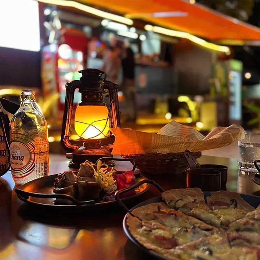 Retro Portable Lanterns Rechargeable Hanging Travel Camping Lamp 3 Modes Dimmable Vintage Decoration Lights for Hotal Bar Room M251115