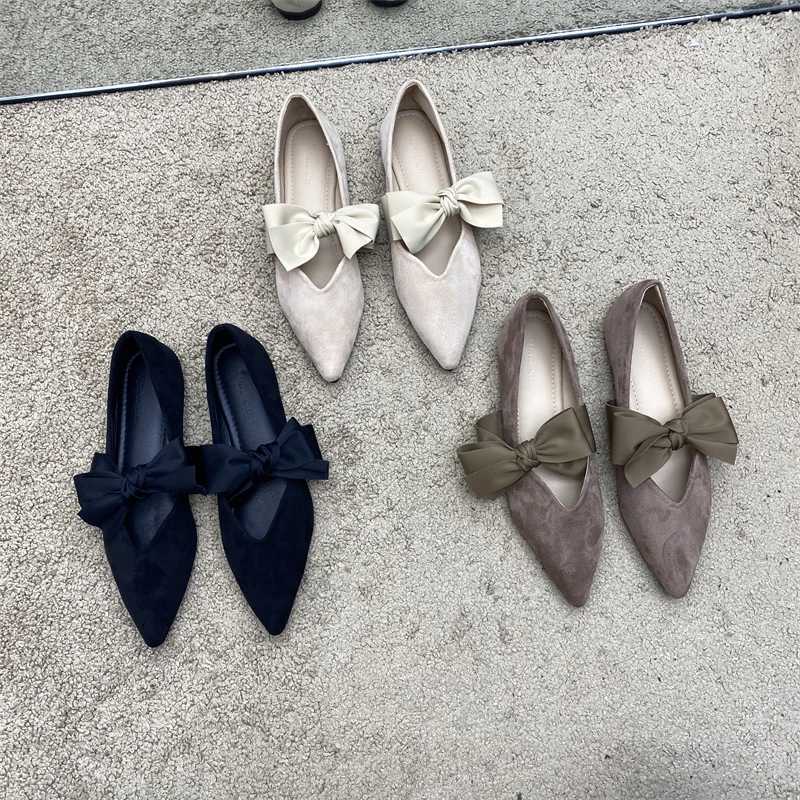 Designer Bow Tie Mary Janes Shoes Wen Elegant Daily Pointed Toe Flats Shoes Ladies Pu Leather Spring Autumn Casual Black Loafers New Y251115