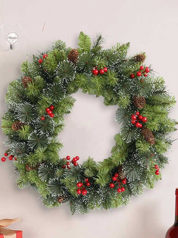 Christmas Advent Wreath Decorative Lighting Holiday Art Wreath Festival Theme Multifunctional for Door Window FireplaceM251115