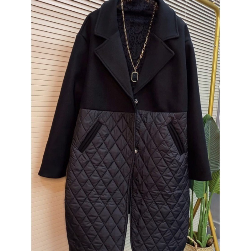 AMII Minimalist Womens Winter Coat Simple Warm Long Double Chest Collar Detachable Womens Jacket 12324016 241125