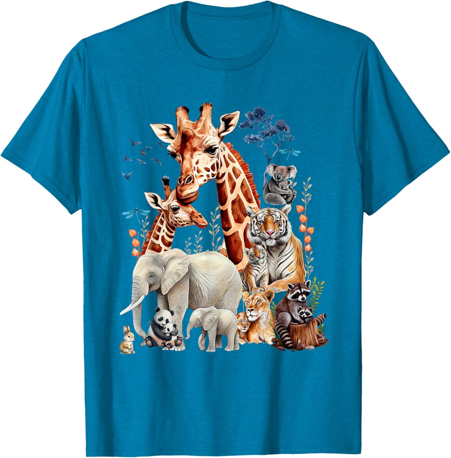 T shirt for Mens Zoo Animals Wildlife Birthday Party Animal Safari Jungle Graphic Tee Casual Tops Clothes Short sleeve cool