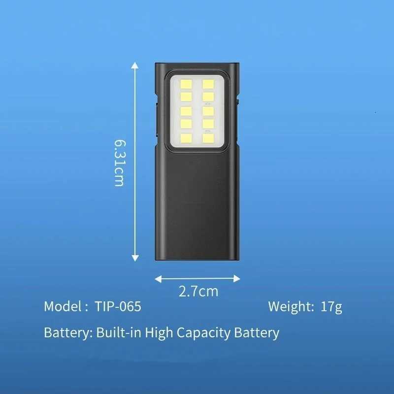 Multifunctional Flashlight COB Floodlight Type-c Rechargeable Night Running Light Back Clip Outdoor Camping Hunting Lighting M251115