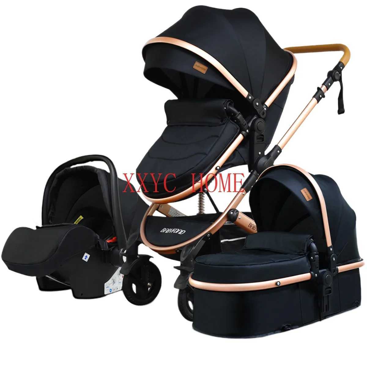 Hot selling 3-in-1 baby stroller foldable baby stroller with cradle childrens outward chair travel system X250415
