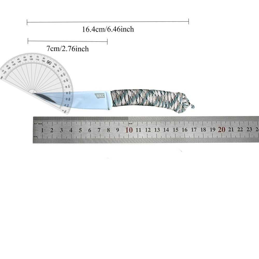 New high-quality MKC straight knife 440C blade nylon rope handle outdoor camping hunting knife cutting toolXJ250415