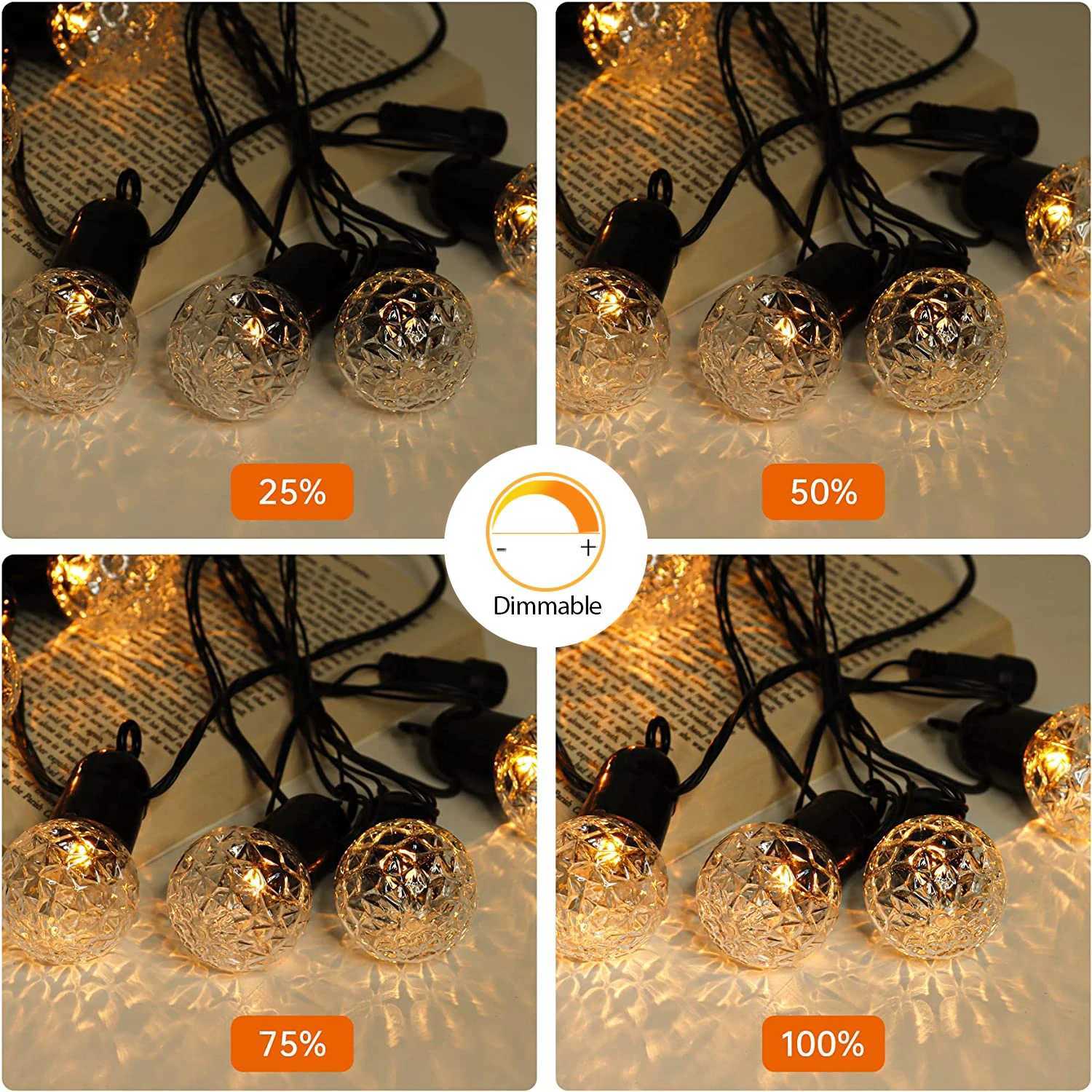 GANRILAND G40 Globe Led Filament Light Bulbs Dimmable Vintage Warm White 1W E27 Diamond Pumpkin Shape Amber Decorative Mini Bulb C251115