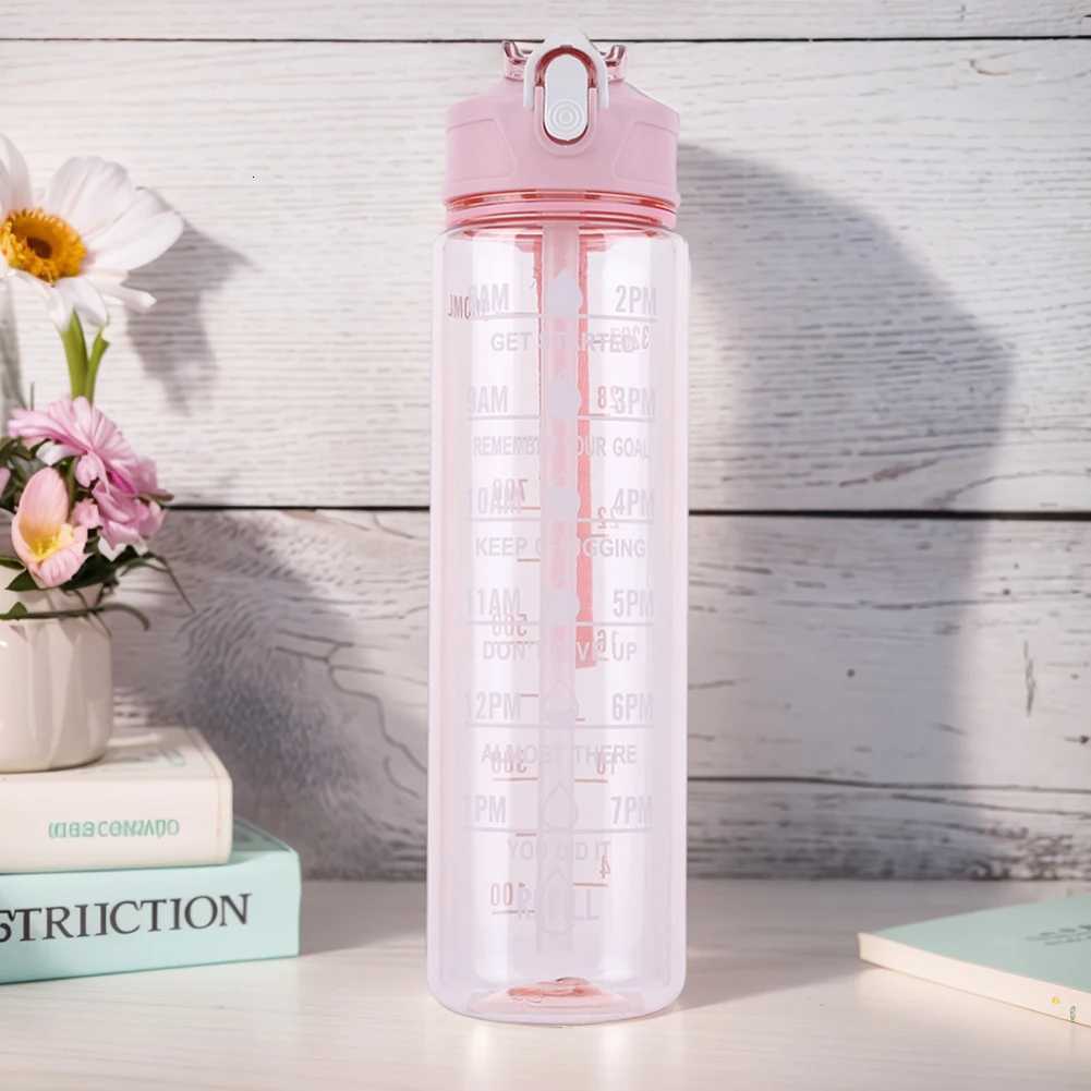 800ml Outdoor Travel Bottle with Straw Handle Gym Fitness Jug Large Capacity Motivational Drinking Bottle for Boys GirlsW251114