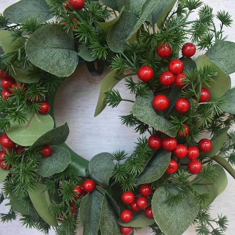 30CM Christmas Wreaths Door Hanging Rattan Farmhouse Layout Christmas Decorations Garland For Home Party Decor New Year NavidadM251115