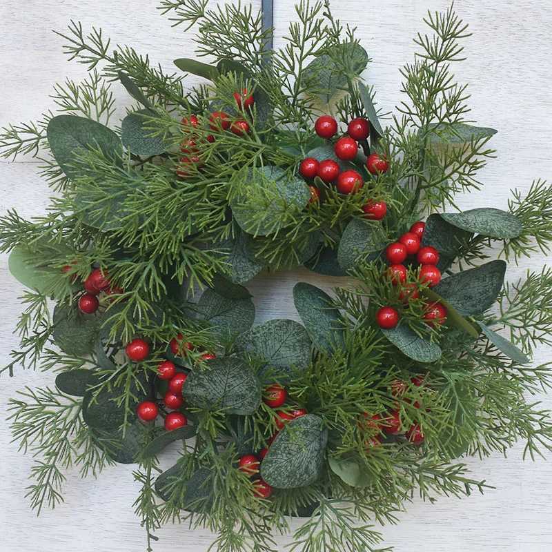 30CM Christmas Wreaths Door Hanging Rattan Farmhouse Layout Christmas Decorations Garland For Home Party Decor New Year NavidadM251115
