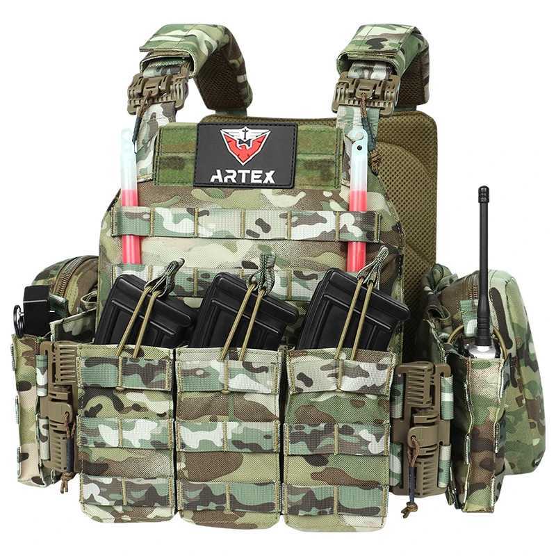 Plate Carrier with Triple Mag Pouch 1000D Nylon Fabric Quick Release 6094K Vest for Hunting Airsoft Combat Tactical Vest XJ251114