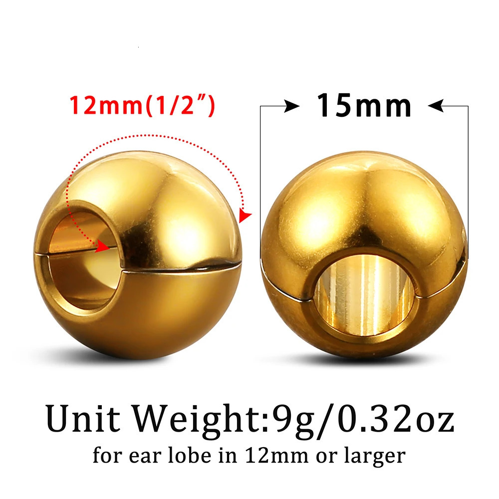 Casvort 2PCS Daily Casual Ear Weights Hangers Lobe Cuff Ear Gauges Plug Expander Stainless Steel Piercing Women Men Body Jewelry 250408