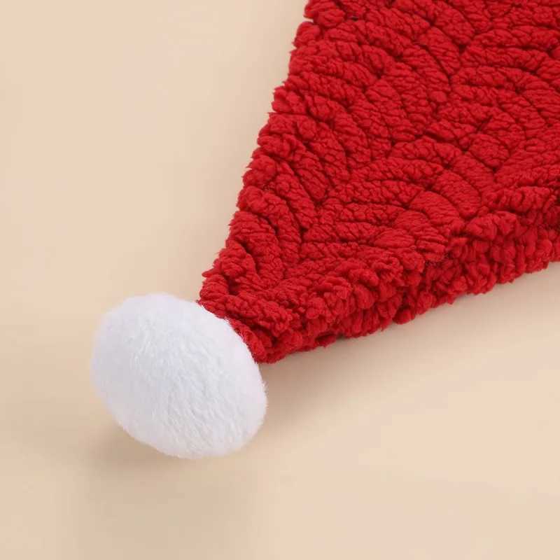 2PCS Christmas Knitted Hat Santa Hats for Adults and Kids Beanie Couple Santa Hat New Year Party Kids Gift Christmas Decoration Y251115