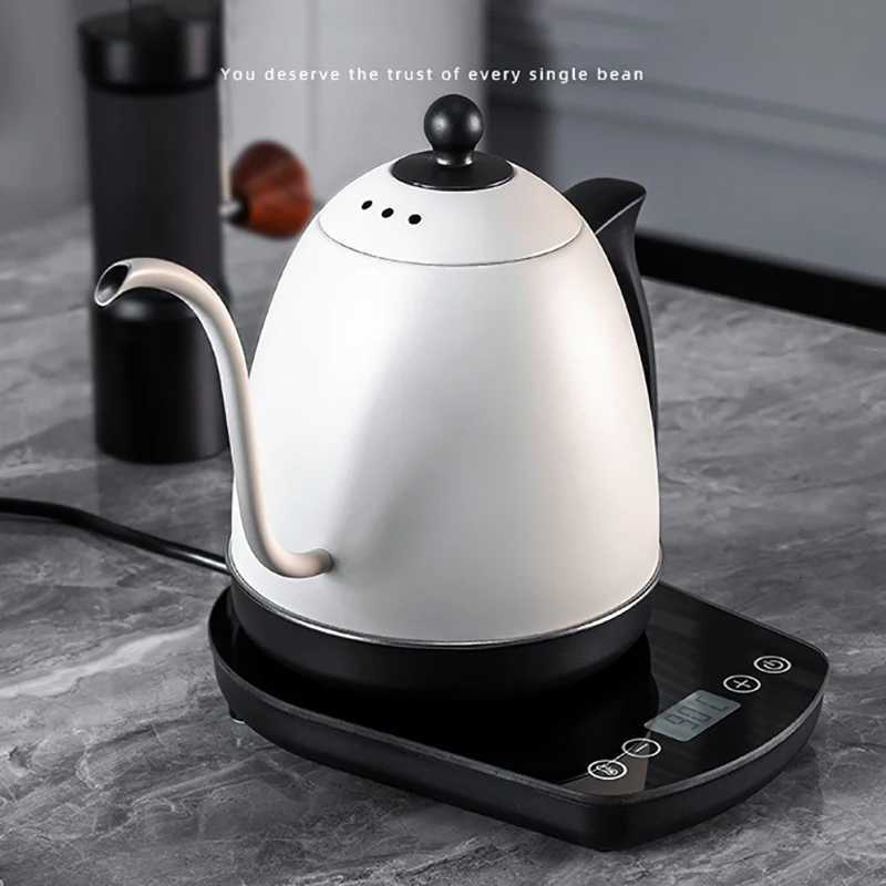 800ml Hand Brew Coffee Pot Intelligent Constant Temperature Electric Kettle Gooseneck Fine-mouth Stainless Steel Teapot Kettles Y251114