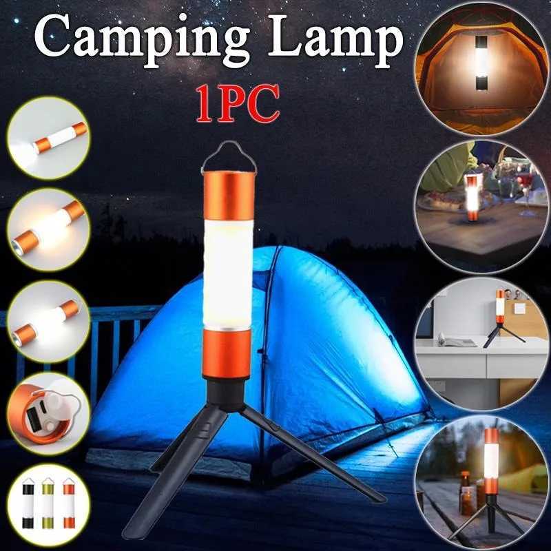 Multifunctional Flashlights Portable Hanging Tent Light USB Rechargeable Camping Light Waterproof 6 Modes with Tripod Stand M251115