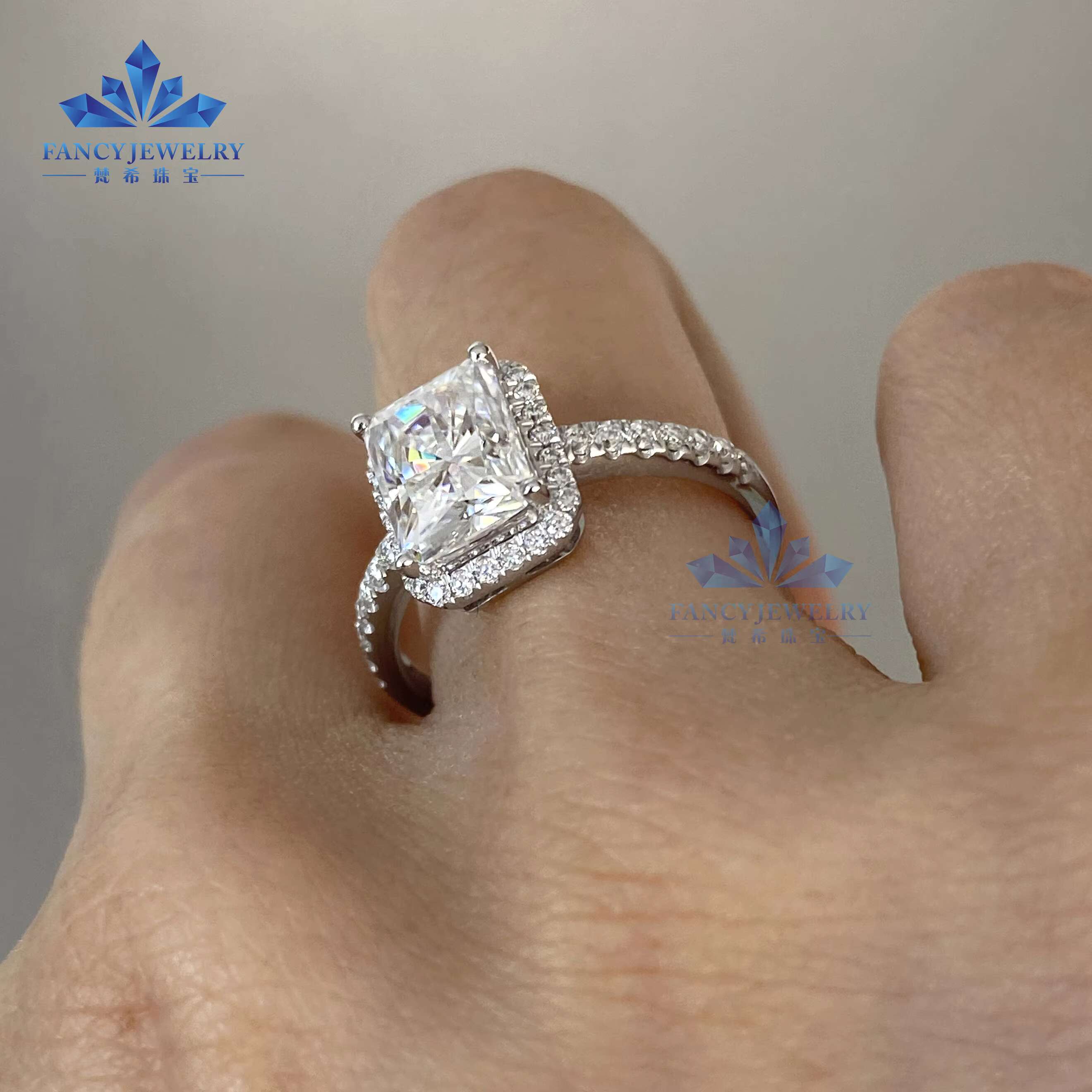 IGI GIA Certified HPHT CVD Lab Grown 3CT Radiant Diamond Ring 18K 14K Real Gold Jewelry Engagement Wedding Ring for Women Man