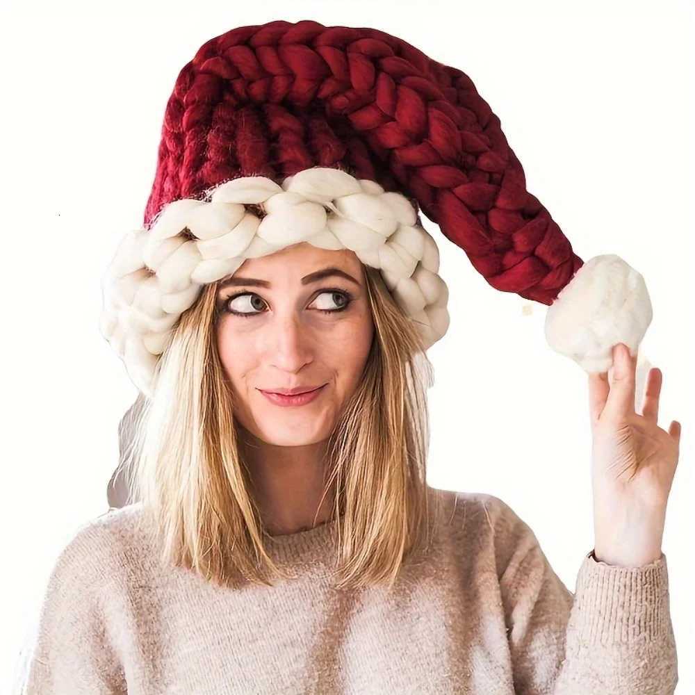 Handmade Santa Claus hat in autumn and winter polyester Christmas hat with zipper closure suitable for holiday occasions Y251115