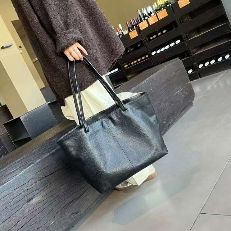 Mm Women's Bags Women's Tanned Cowhide, Simple Tote Commuting Shoulder Women's Large Capacity Computer Bag, High-Quality Genuine Leathe