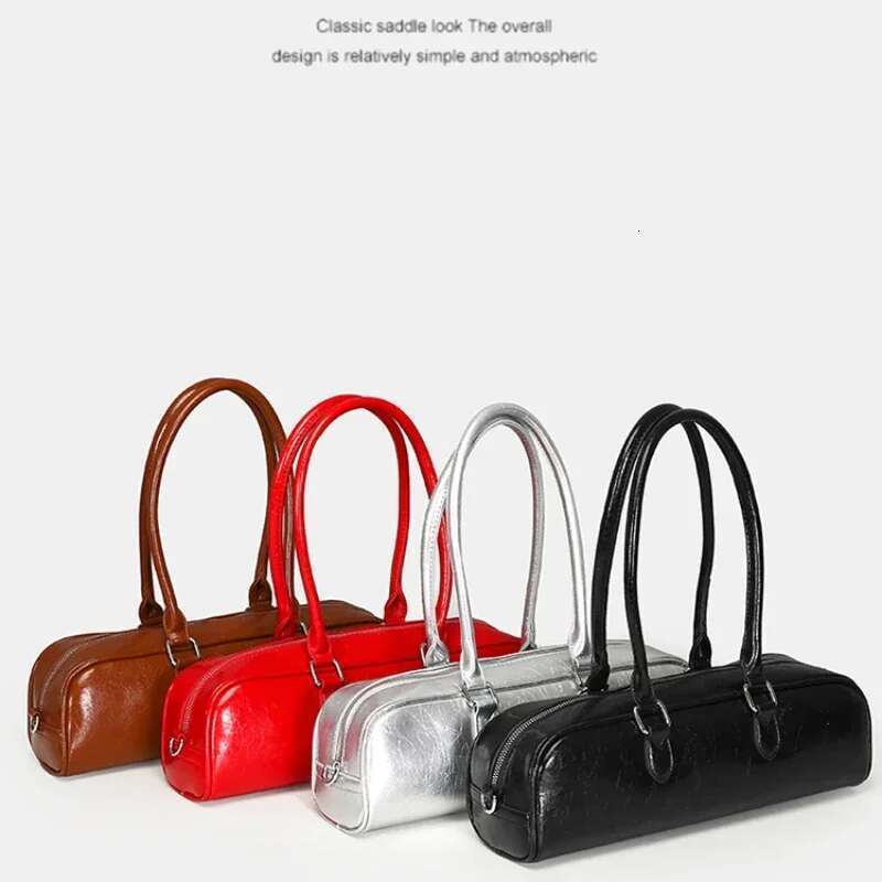 Designer Bag Solid Color PU High Quality Shoulder Zipper Trendy Fashionable Baguette Women's Handbag Soft Versatile Simple Crossbody Bag