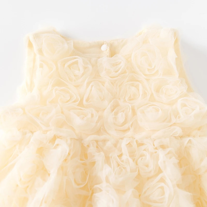 Roses Flowers Princess Girls Dress Summer Toddler Baby Sundress Birthday Party Dresses for Girls Clothes 250415