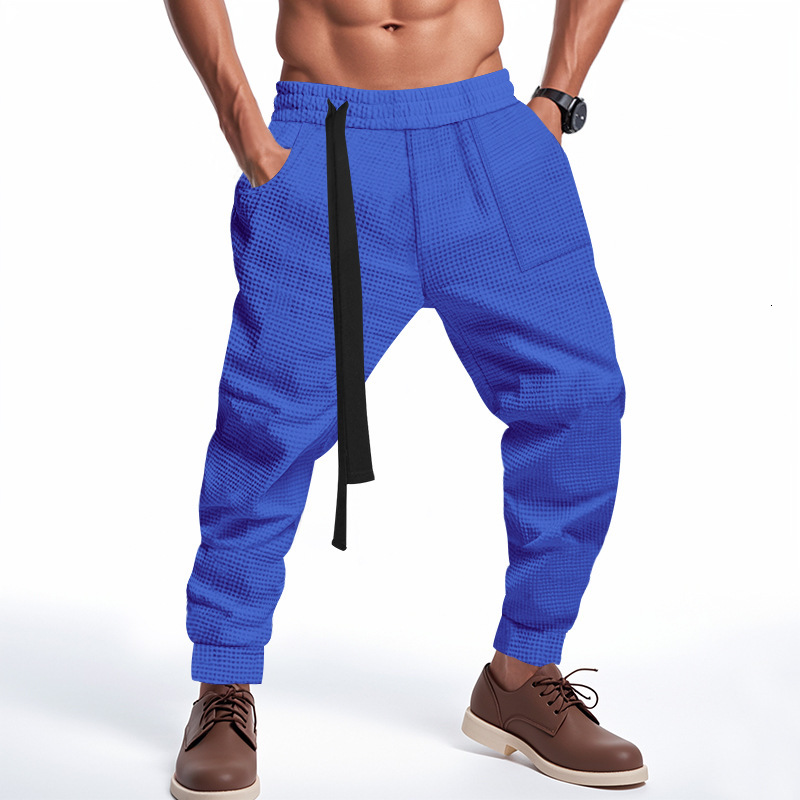 Spring/Summer New American Men's Casual Solid Color Youth Loose Leg Tight Pants