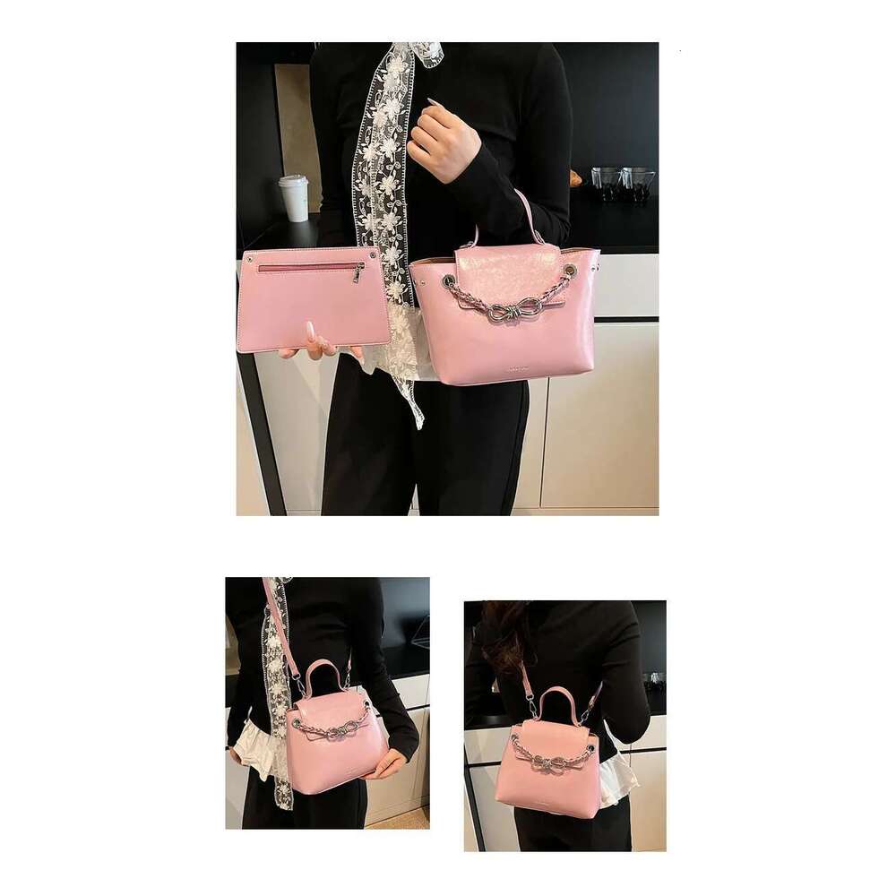 Designer Chain PU Leather Women's Handbag Casual Crossbody Bag Bucket Tote