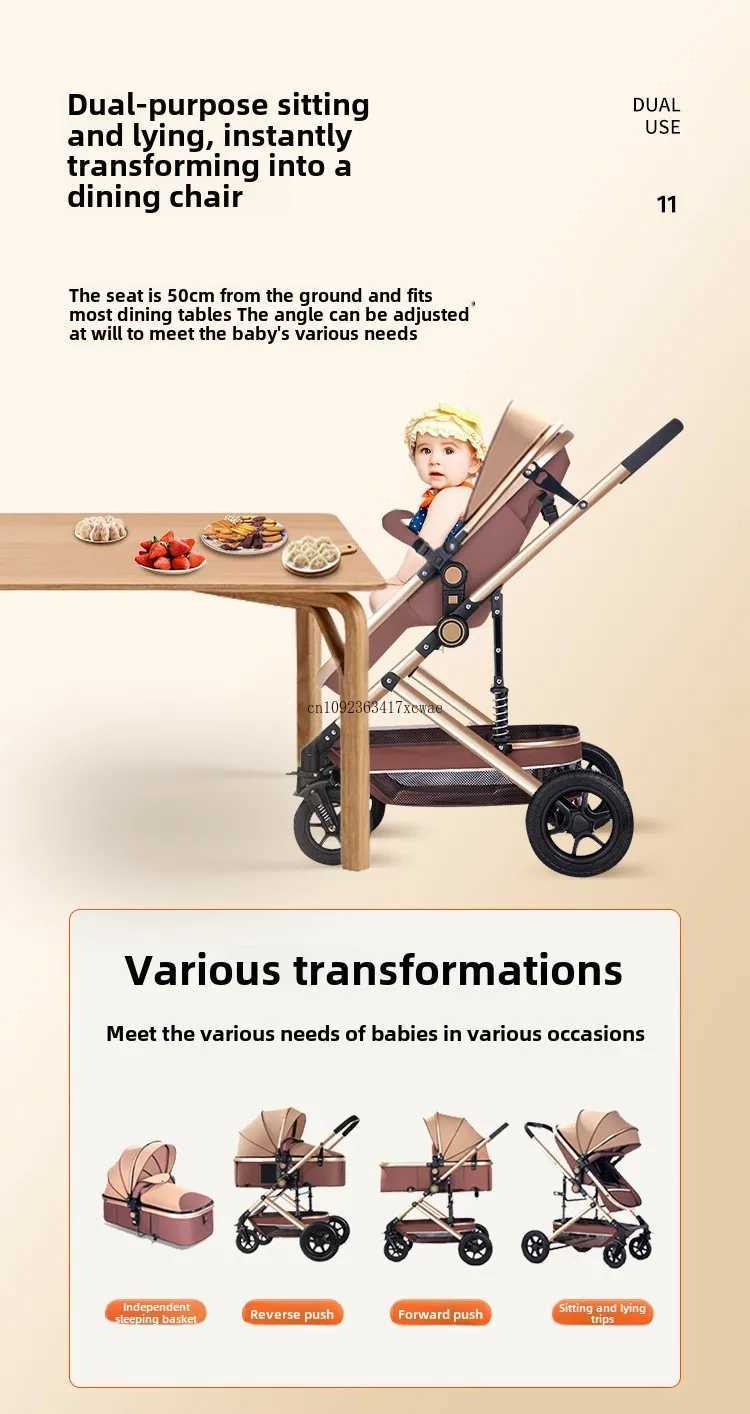 Sunscreen and Warm Sitting and Lying Portable Cart Folding Bidirectional Shock Absorption Four Seasons Four Wheel Yoyo Cart X250415