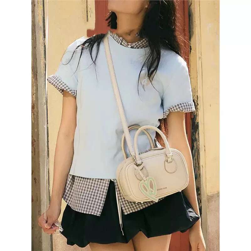 Ams Toast Bag, Cowhide Casual Crossbody Bowg Bag