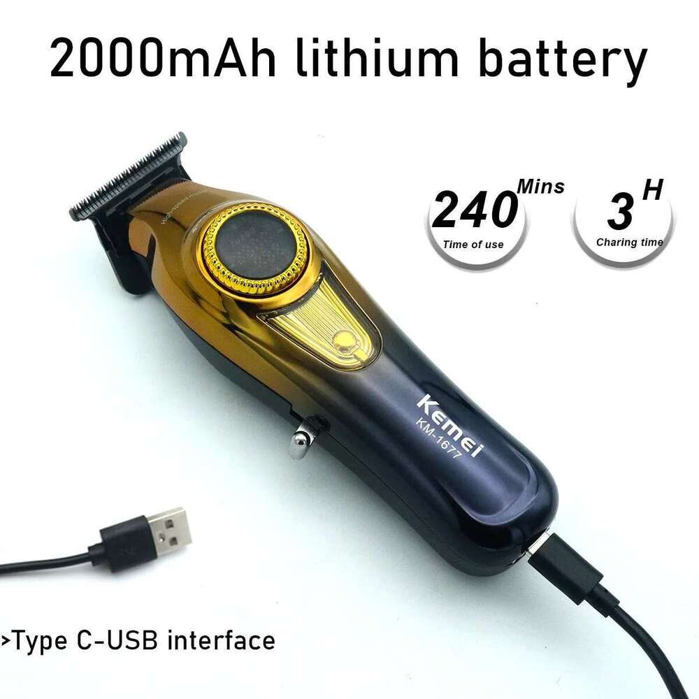 1691 1677 T228 Kit Rechargeable Barber Clippers Electric Cordless Trimmer Professional Men Hair Cutting Hine