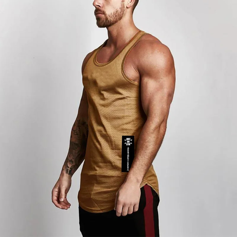 Mesh casual bodybuilding vest fitness fashion sports mens toplevel single sleeve strapless underwear 250407
