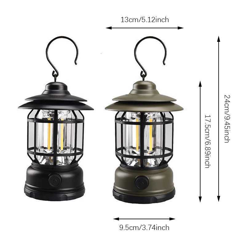 Portable Camping Lantern Outdoor Vintage Candle Handheld Atmosphere Light Tent Lights Tent Vintage Pendant Table Lamp for Outing M251115