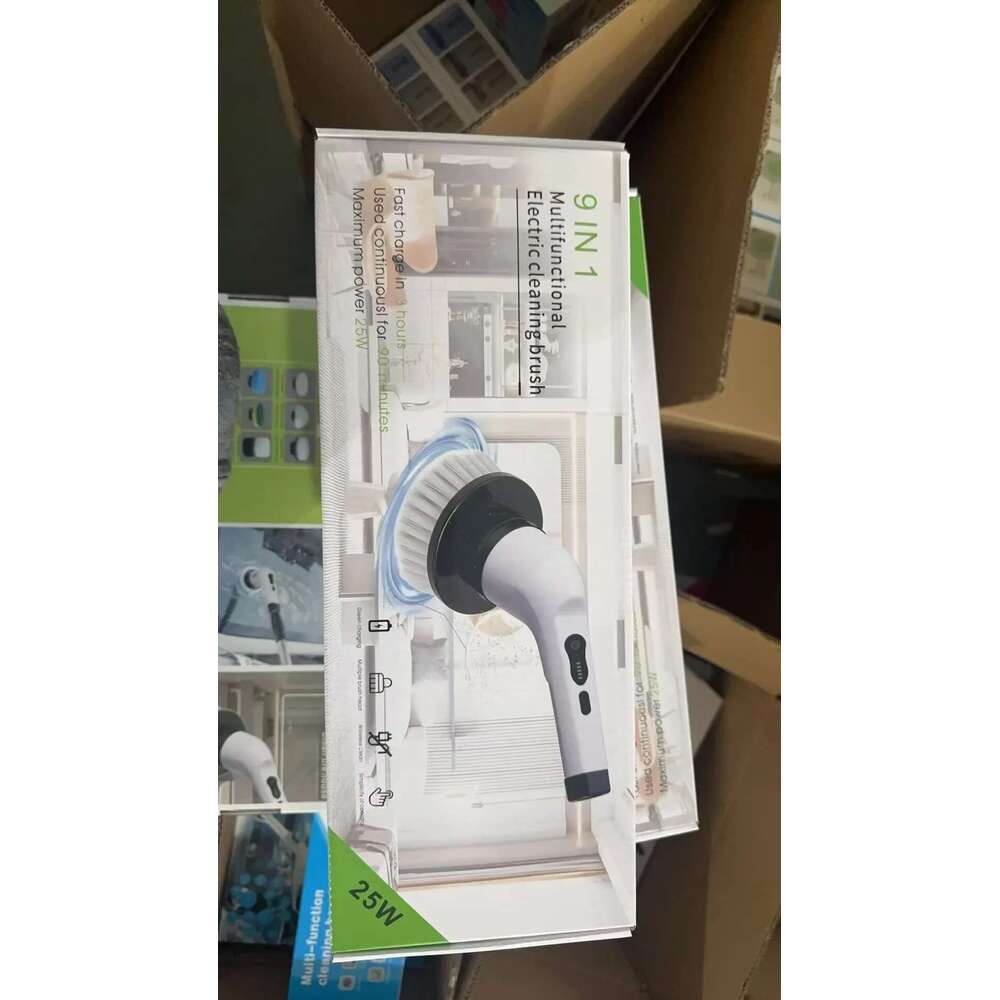 9-In-1 Brush Spin Scrubber Electric Tools Parlour Kitchen Bathroom Cleaning Gadgets