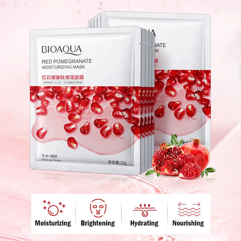 8pcs BIOAQUA Fruit Facial Masks Hydrating aging Face Mask Sheet Masks for Face Skin Care 250414