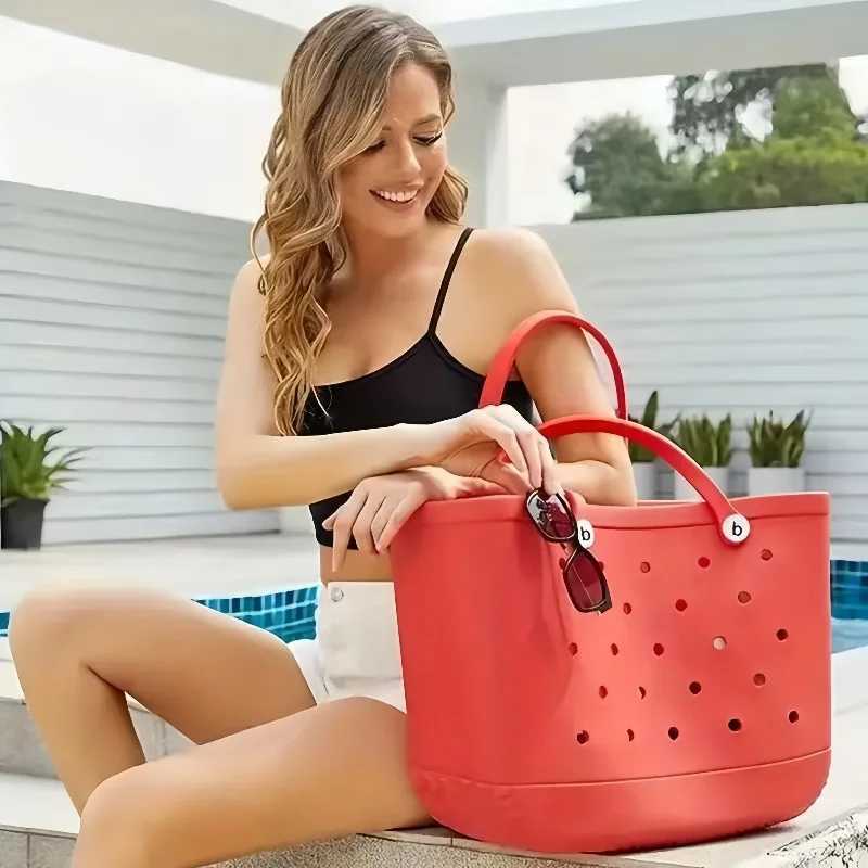 XL Beach Burger Bag Silicone Waterproof Travel Handbag Womens Picnic Basket Crocodile Storage Handbag Shopping Handbag Burger Bag Organizer W250415