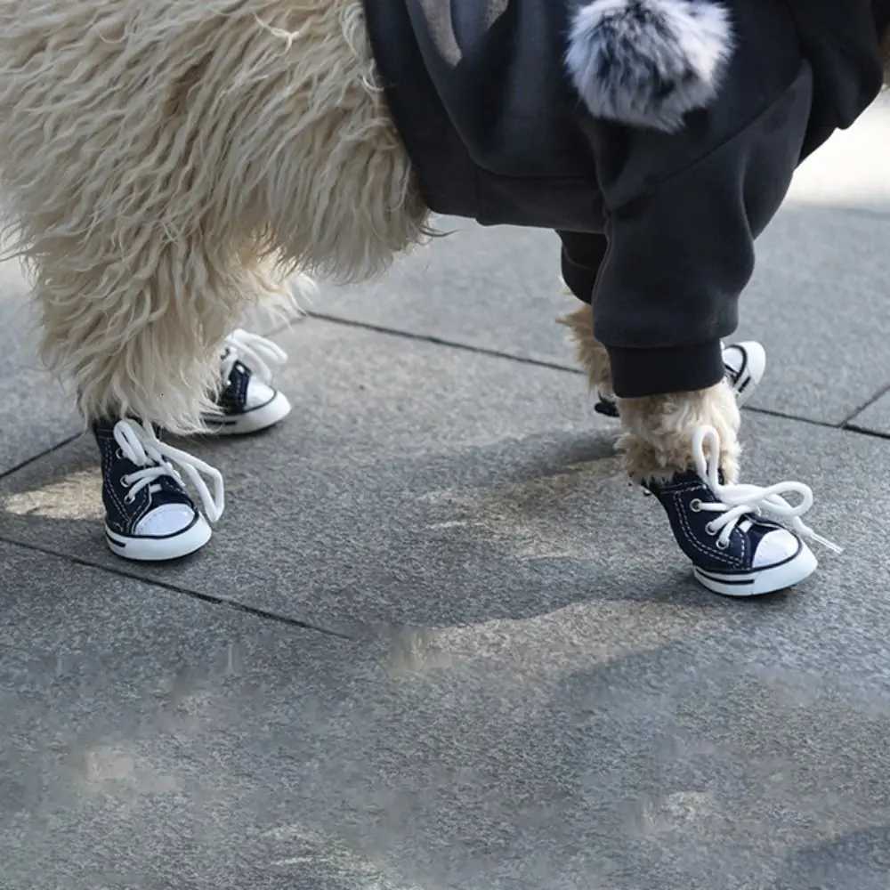 4PCS/Set Waterproof Anti-skidding Denim Canvas Dog Shoes Pet Shoes Sneakers Breathable Booties M251115