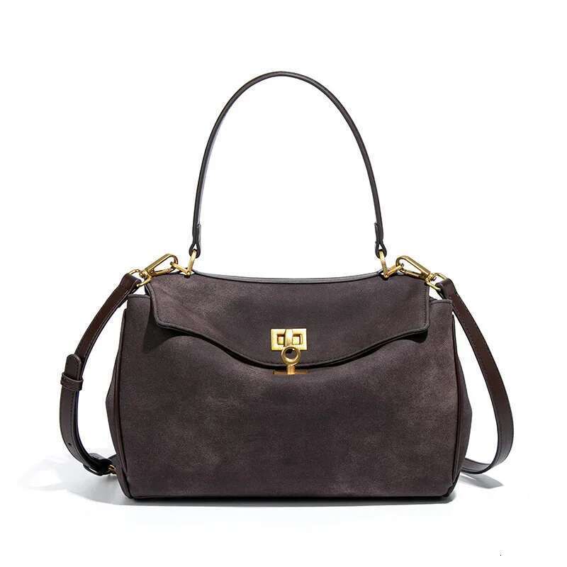 Nicheversatile Women's Trendy Motorcycle New Frosted High-End Feel Chamois Leather Handbag Unique Shoulder Crossbody Bag